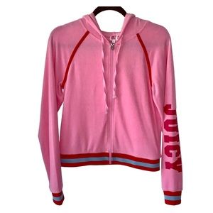 Juicy Couture Pink Hoodie Track Jacket Sz Small